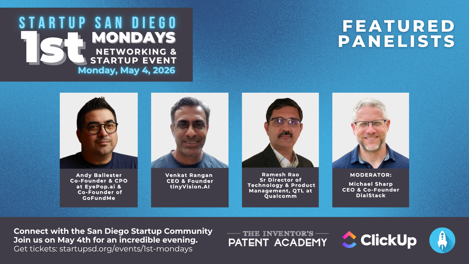 1ST MONDAYS Featured Panelists - May 4, 2026