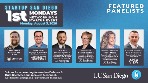 Startup San Diego 1st Mondays - August 2026 - Featured Panelists